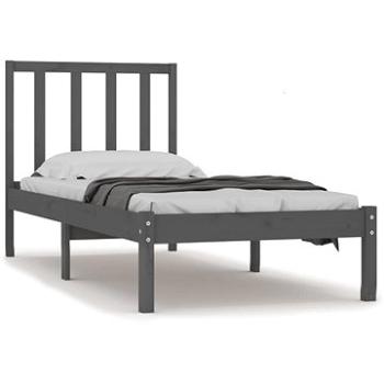 Rám postele sivý masívna borovica 100 × 200 cm, 3105063
