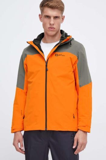 Turistická bunda Jack Wolfskin Glaabach 3in1 oranžová farba