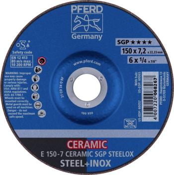 PFERD 69901759 E 150-7 CERAMIC SGP STEELOX brúsny kotúč lomený  150 mm 22.23 mm 10 ks