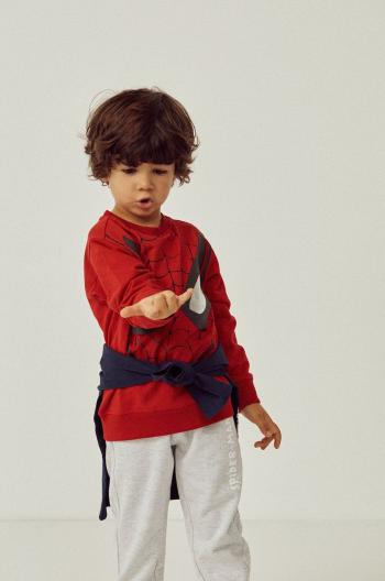 Detská bavlnená mikina zippy červená farba, s potlačou