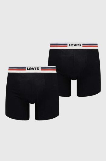 Boxerky Levi's 2-pak pánske, čierna farba