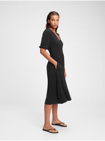 Šaty three-quarter sleeve midi dress Čierna