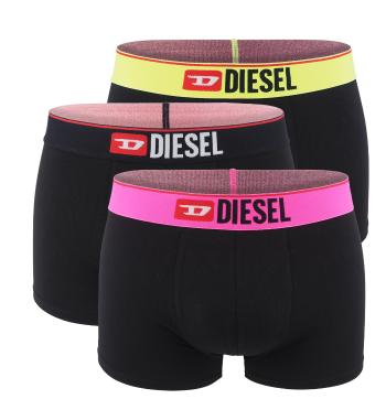 DIESEL - pánske boxerky 3PACK cotton stretch black with happy color waist - limitovaná fashion edícia-M (78-83 cm)