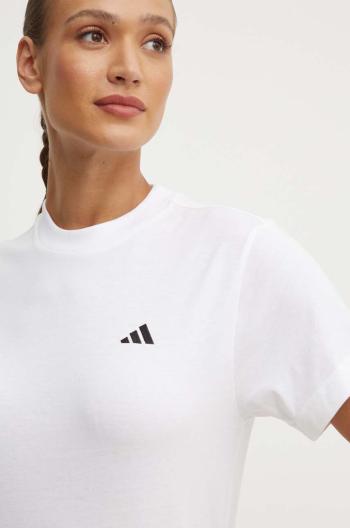 Bavlnené tričko adidas Essentials dámske, biela farba, JH3693