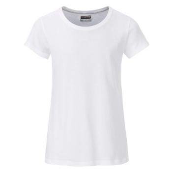 James & Nicholson Klasické dievčenské tričko z biobavlny 8007G - Biela | XXL