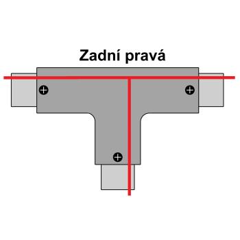 T-LED T spojka pre vstavanú 3F lištu Vyberte variantu: Pravá zadná biela 105686