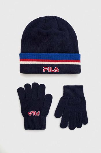 Detská čiapka a rukavice Fila BEREA Set beanies & Gloves tmavomodrá farba