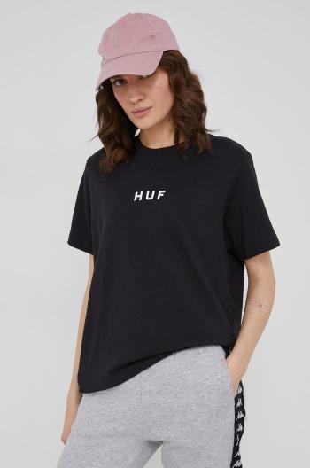 Bavlnené tričko HUF čierna farba