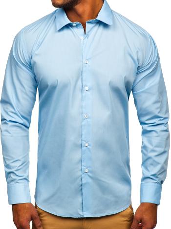 Blankytná pánska elegantná košeľa s dlhými rukávmi Bolf SM38