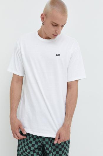 Bavlnené tričko Vans biela farba, jednofarebné