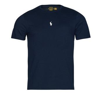 Polo Ralph Lauren  Tričká s krátkym rukávom T-SHIRT AJUSTE EN COTON LOGO CENTRAL  Námornícka modrá