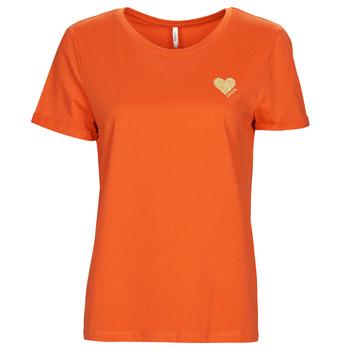 Only  Tričká s krátkym rukávom ONLKITA S/S LOGO TOP  Oranžová