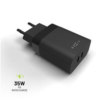 FIXED PD Rapid Charge s 2× USB-C výstupom a podporou Power Delivery 3.0 35 W čierna (FIXC35-2C-BK)