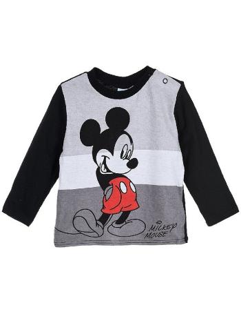 Mickey mouse čierne chlapčenské tričko s dlhým rukávom vel. 74