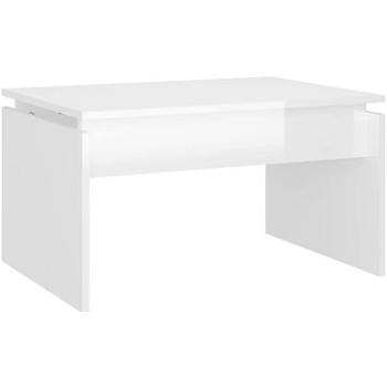 SHUMEE Konferenčný stolík biely vysoký lesk 68 × 50 × 38 cm drevotrieska, 808338