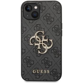 Guess PU 4G Metal Logo Zadný Kryt pre iPhone 14 Grey (GUHCP14S4GMGGR)