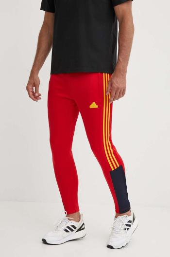 Tepláky adidas Tiro červená farba, s nášivkou, IY4518