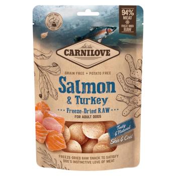 CARNILOVE Raw Freeze - Dried Snacks Salmon & Turkey maškrty pre psov 60 g