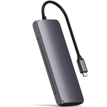 Satechi Aluminium USB-C Hybrid Multiport adaptér (SSD Enclosure, HDMI 4K, 2× USB-A 3.1 Gen 2 up to (ST-UCHSEM)