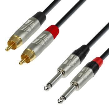 Adam Hall Cables K4 TPC 0600 - Audiokabel REAN 2 x Cinch male auf 2 x 6,3 mm Kli