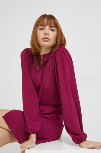 Šaty JDY Claudia fialová farba, mini, rovný strih