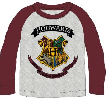 EPlus Chlapčenské tričko s dlhým rukávom - Hogwarts sivo-bordová Veľkosť - deti: 146
