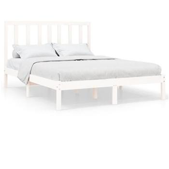 Rám postele biely masívne drevo 120 × 200 cm, 3106764