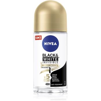 Nivea Invisible Black & White Silky Smooth guličkový antiperspirant pre ženy 50 ml