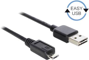 Delock #####USB-Kabel USB 2.0 #####USB-A Stecker, #####USB-Micro-B Stecker 5.00 m čierna obojstranne zapojiteľná zástrčk