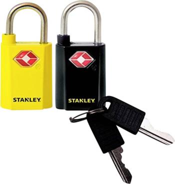 Stanley 81181 393 401 visiaci zámok 20 mm zámky s rovnakým kľúčom  TSA žltá, čierna na kľúč