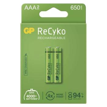 GP BATERIE RECYKO, AAA, 650MAH, HR03, 2KS