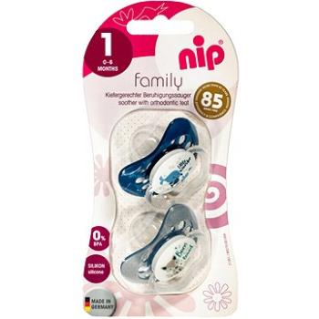 Nip Family silikónový cumlík Whale/Wolf, 2 ks (BABYls76nad)