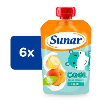 6x SUNAR Cool Banán, marhuľa a jogurt 110g