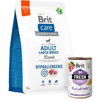 Brit Care Dog Hypoallergenic s jahňacím Adult Large Breed 3 kg + Brit Fresh Veal with millet 400 g (KRMP1284bun)