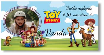 Narodeninový banner s fotkou - Toy story Rozmer banner: 130 x 260 cm