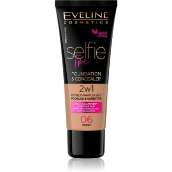 Eveline Cosmetics Selfie Time make-up a korektor 2 v 1 odtieň 06 Honey 30 ml