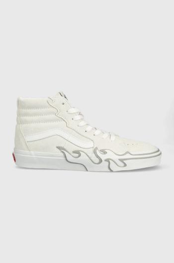 Semišové tenisky Vans SK8-Hi Flame biela farba