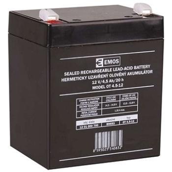 EMOS Bezúdržbový olovený akumulátor 12 V/4,5 Ah, faston 4,7 mm (1201000700)