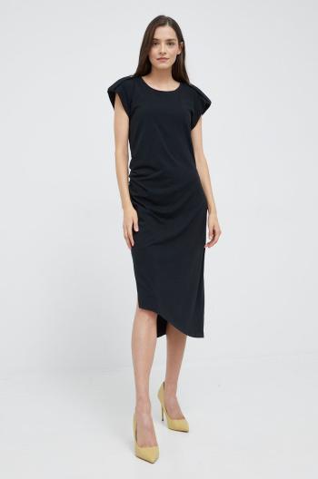 Šaty Lauren Ralph Lauren čierna farba, maxi, rovný strih