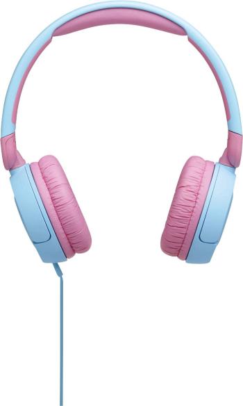 JBL JR 310  detské slúchadlá On Ear na ušiach zložiteľná, obmedzenie hlasitosti, regulácia hlasitosti svetlomodrá, ružov