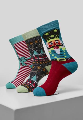 Urban Classics Christmas Nutcracker Socks 3-Pack multicolor - 43–46