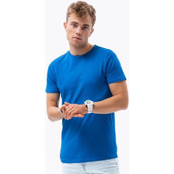 Ombre  Tričká s krátkym rukávom Pánske tričko bez potlače S1224 - nebesko modrá  viacfarebny