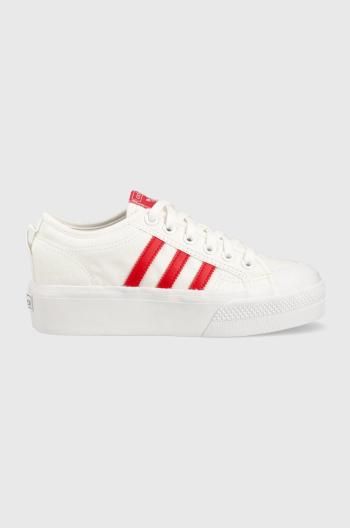 Tenisky adidas Originals Nizza Platform HQ1902 dámske, biela farba