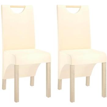 Jedálenské stoličky 2 ks krémové textil, 336961