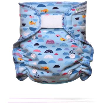 T-TOMI Pant Diaper Changing Set Velcro prateľná nohavičková plienka s vkladacou plienkou na suchý zips Blue Sea 3 - 15 kg 1 ks