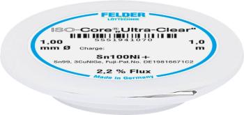 Felder Löttechnik ISO-Core "Ultra-Clear" Sn100Ni+ spájkovací cín bez olova cievka Sn99,25Cu0,7Ni0,05  1 mm