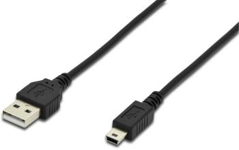 Digitus #####USB-Kabel USB 2.0 #####USB-A Stecker, #####USB-Mini-B Stecker 1.80 m čierna guľatý, dvojžilový tienený