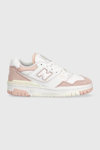 Kožené tenisky New Balance BBW550CD ružová farba