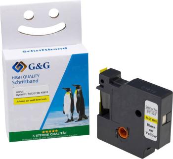 páska do štítkovača  G&G 15567 kompatibilná náhradný DYMO 40918  Farba pásky: žltá Farba písma: čierna 9 mm 7 m