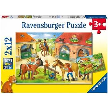 Ravensburger puzzle 051786 Šťastný deň na statku 2× 12 dielikov (4005556051786)